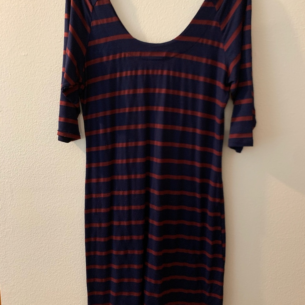 Blue and red stripe mini dress, M